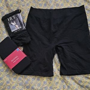 Black HUE and Merona Tights and Shorts Set